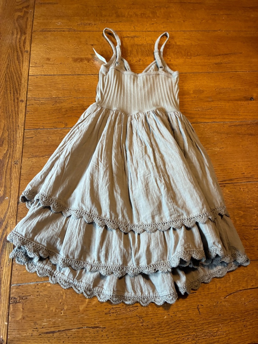 Aerie Sleeveless Cotton-Blend Dress in Light Taupe - Picture 4 of 6